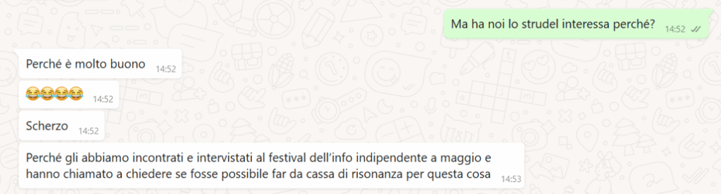 Messaggi sullo strudel